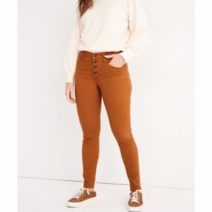 Madewell Mustard Mid-Rise Skinny Jeans